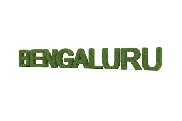 Le rendu 3D de l'herbe verte bengaluru mot isolé