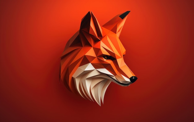 Un rendu 3D de l'icône du renard roux