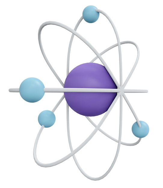 rendu 3d de l'icône de la molécule isolée sur blanc concept d'icône d'élément scientifique style de dessin animé d'illustration de rendu 3d