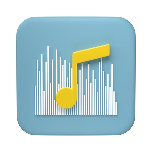 Photo rendu 3d icône de note de musique isolée sur fond transparent élément de conception pour la mélodie de la chanson