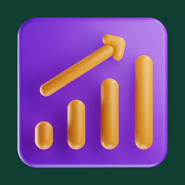 Photo rendu 3d de l'icône statistique premium