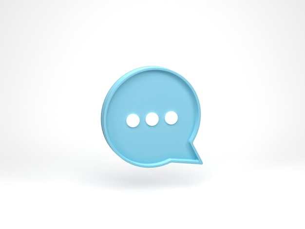 Rendu 3D Illustration 3D Bulle de parole parler Pictogramme de chat ou symbole de commentaire de discussion sur fond blanc Messenger ou concept de support en ligne