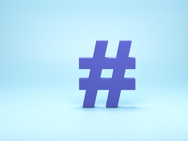 Rendu 3D illustration 3D Hashtag symbole de lien de recherche dans l'icône de notification des médias sociaux Concept de mention de fil de commentaires ou de micro blogging pr