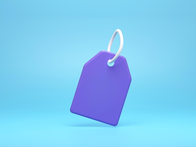 Rendu 3D Illustration 3D Icône de balises d'achat Signe d'offre spéciale Symbole de coupons de réduction Étiquette volante carte de coupon Promotion badge vierge