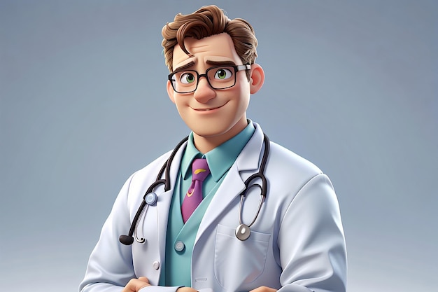 Rendu 3D d'une illustration 3D d'un médecin de dessin animé médical
