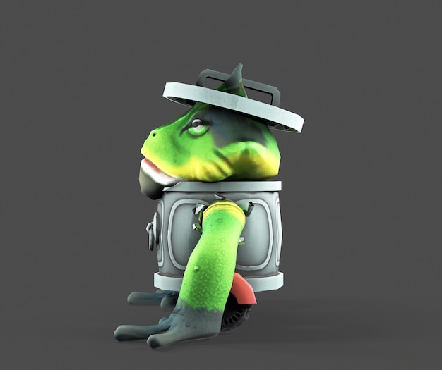 Rendu 3D illustration d'une grenouille drôle