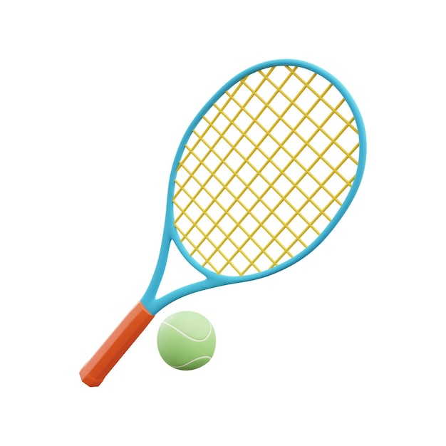 Rendu 3D illustration icône raquette tennis