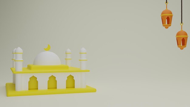 Rendu 3D de l'illustration de la mosquée
