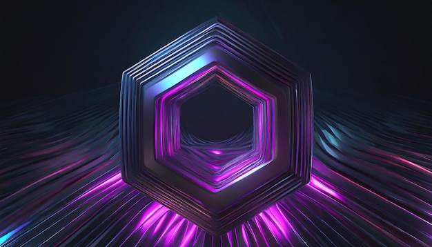 Rendu 3D illustration sphère torsion forme fluide abstrait métallique holographique coloré généré par IA