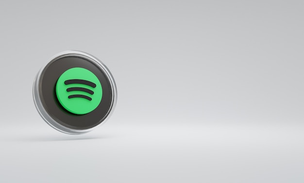 Le rendu 3D illustration verre logo icône spotify