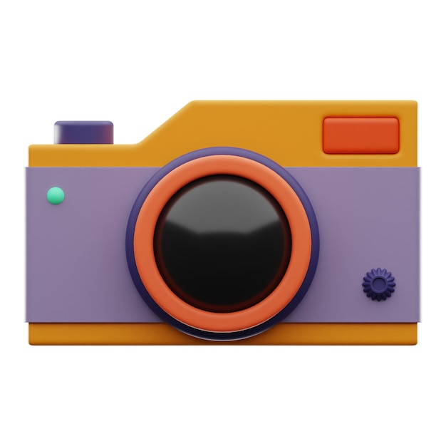 Rendu 3d de l'interface utilisateur de l'appareil photo Premium sur fond isolé