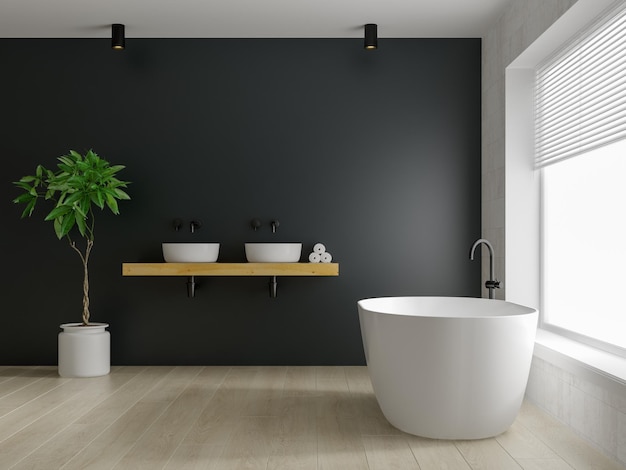 Rendu 3D intérieur salle de bain moderne