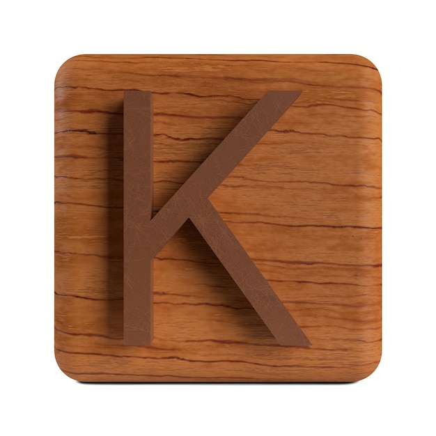 Rendu 3D de la lettre K de l'alphabet