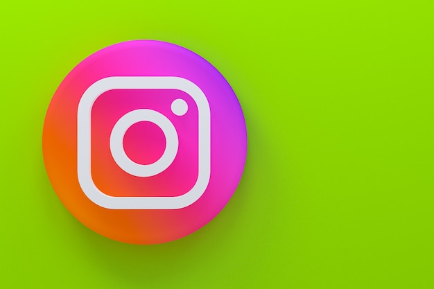 Rendu 3d de logo minimal Instagram