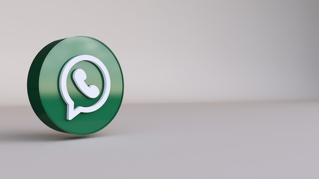 Rendu 3d de logo Whatsapp. modèle de promotion de compte.