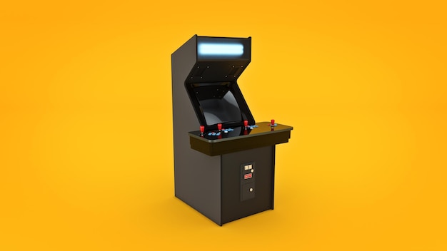 rendu 3D de la machine de jeu d'arcade vintage