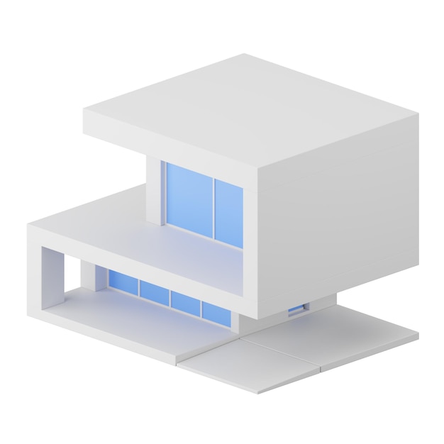 Rendu 3D d'une maison moderne