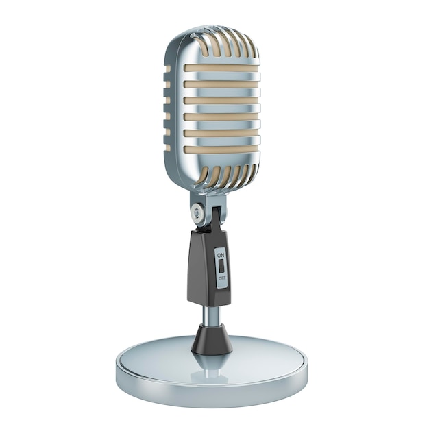 Rendu 3D de microphone rétro