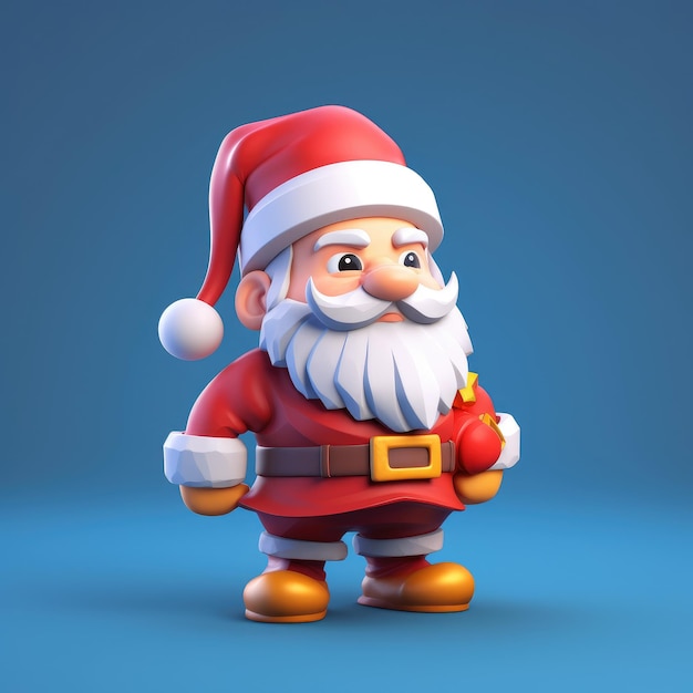 Rendu 3D d'un mignon santa clous