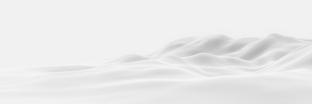 rendu 3D. Montagne de glace. Terrain topographique blanc.