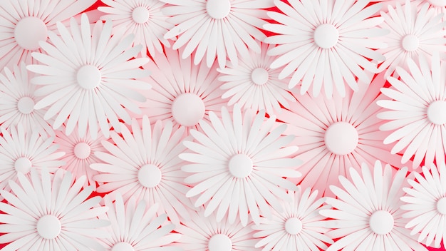 Rendu 3D motif de fleurs