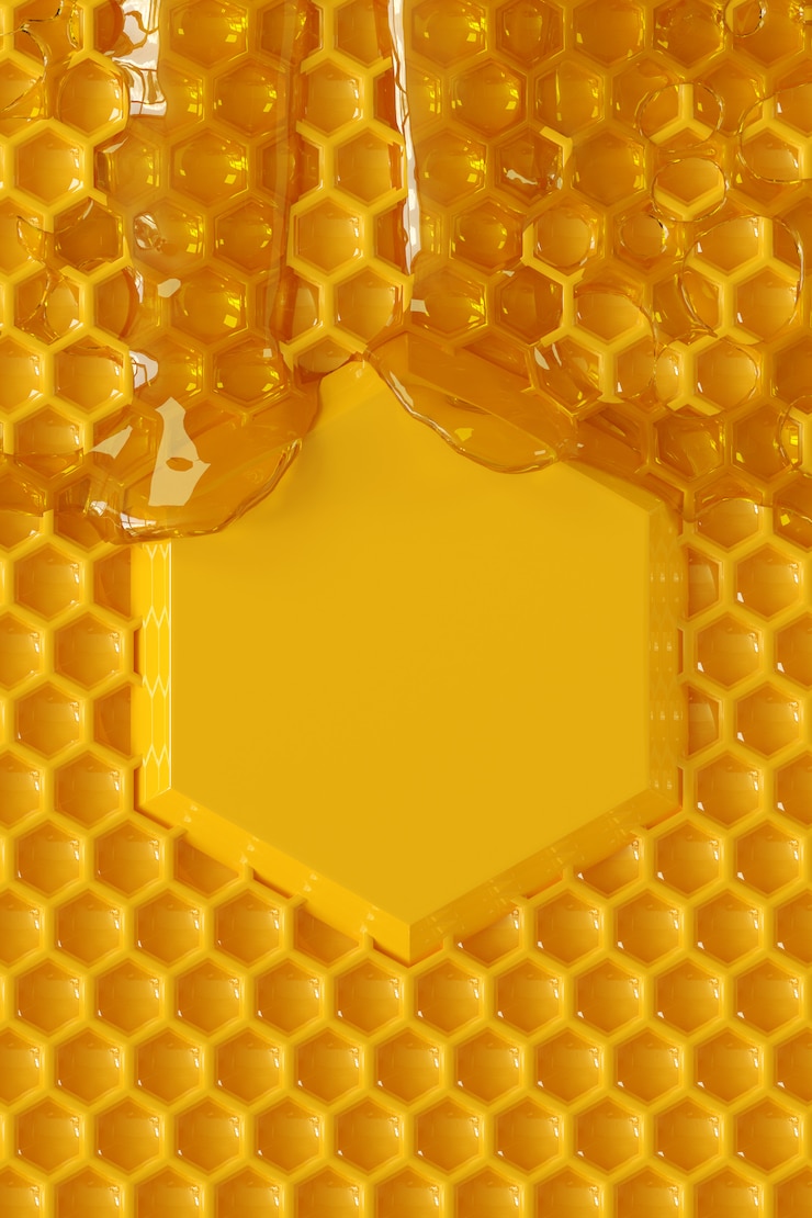 Photo rendu 3d d'un nid d'abeille