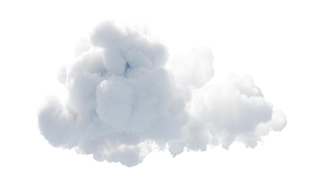 Le rendu 3D d'un nuage blanc doux isolé