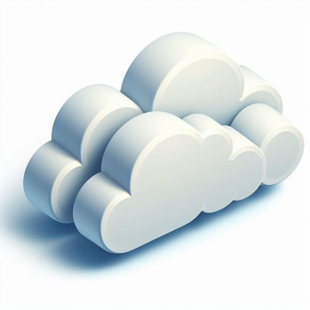 Photo rendu 3d de nuages sur un fond blanc