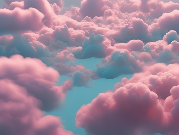 Rendu 3D de nuages en forme de nuages