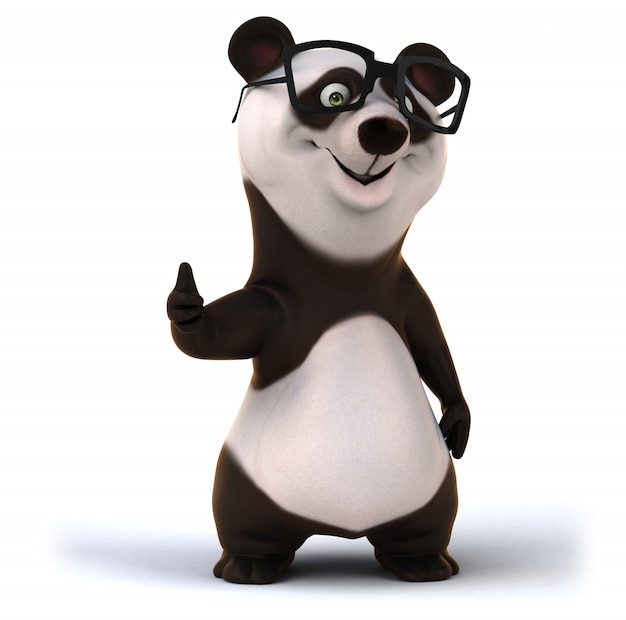 Rendu 3D d'ours panda drôle