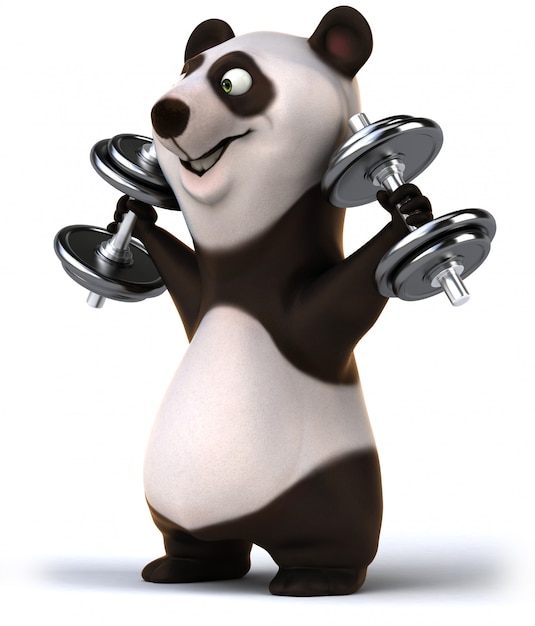 Rendu 3D d'ours panda drôle