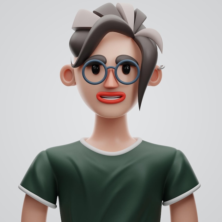 Photo rendu 3d de personnage féminin sur fond isolé