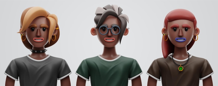 Photo rendu 3d de personnage féminin sur fond isolé