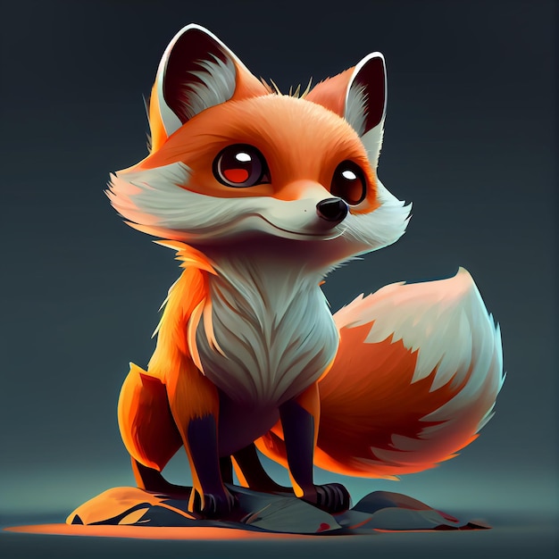 Rendu 3D de personnage de renard mignon