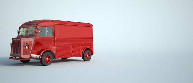 Rendu 3D d'un petit camion vintage
