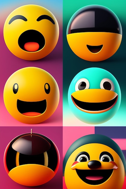 Le rendu 3D d'une photo d'émotion Emoji