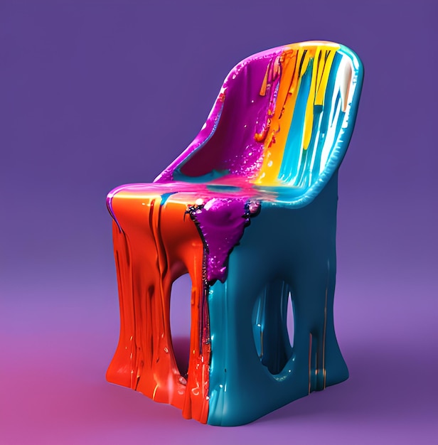 Rendu 3D d'une photo de fusion de chaise générée par l'IA