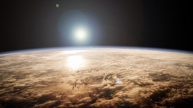 Rendu 3D de la planète terre avec le lever du soleil dans l'espace Europe éléments de cette image fournie par la NASA