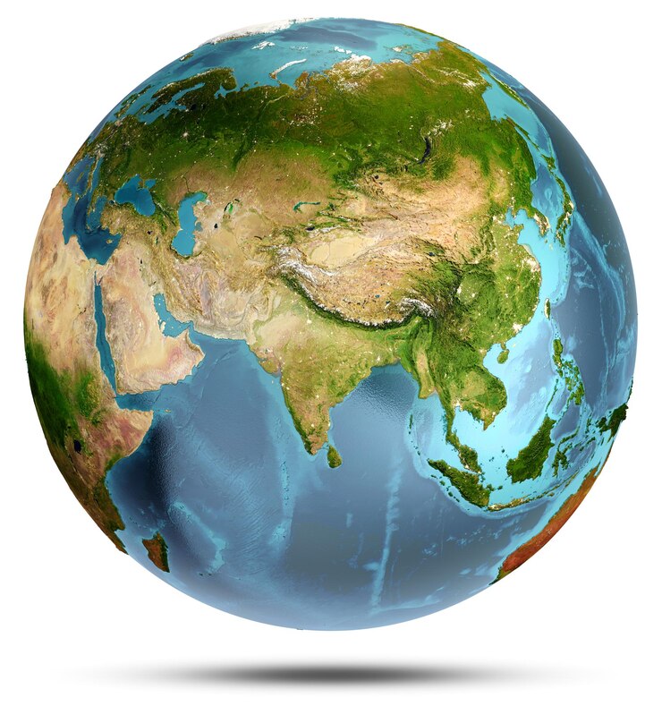 Photo rendu 3d de la planète terre