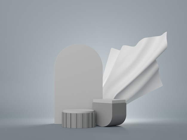 Rendu 3D d'un podium d'affichage minimal pour la maquette et la présentation du produit