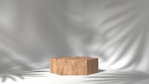 Rendu 3D d'un podium en bois