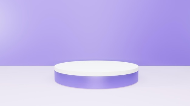 Rendu 3D, podium de produit de couleurs violettes