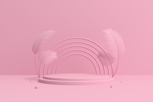 Rendu 3D d'un podium rose