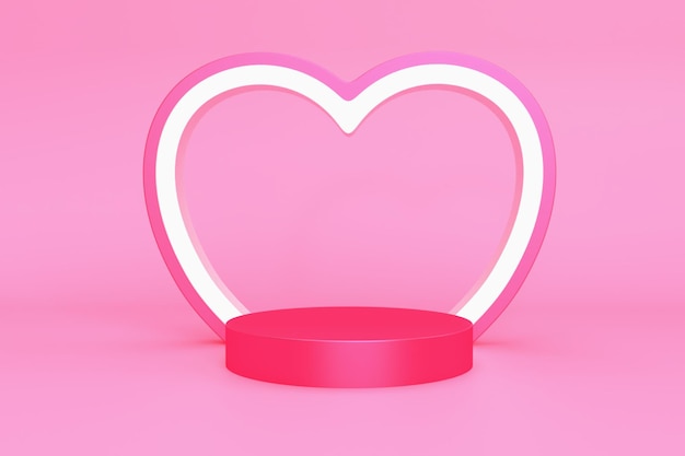 Rendu 3D Podium vente produit luxe couleur rose