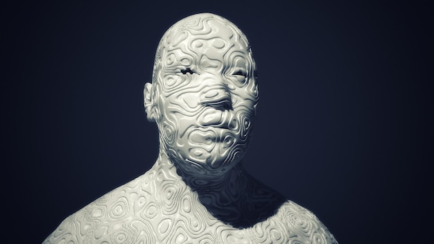 Rendu 3D Portrait brisé de la tête humaine