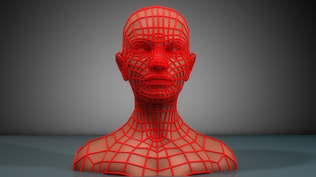 Rendu 3D Portrait brisé de la tête humaine