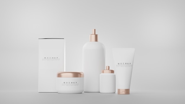 Photo rendu 3d d'un produit de soin de la peau cosmétique vierge ou d'un emballage pour le concept de savon et de spa de beauté