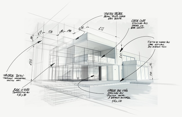 Rendu 3D d'un projet d'architecture haut de gamme moderne