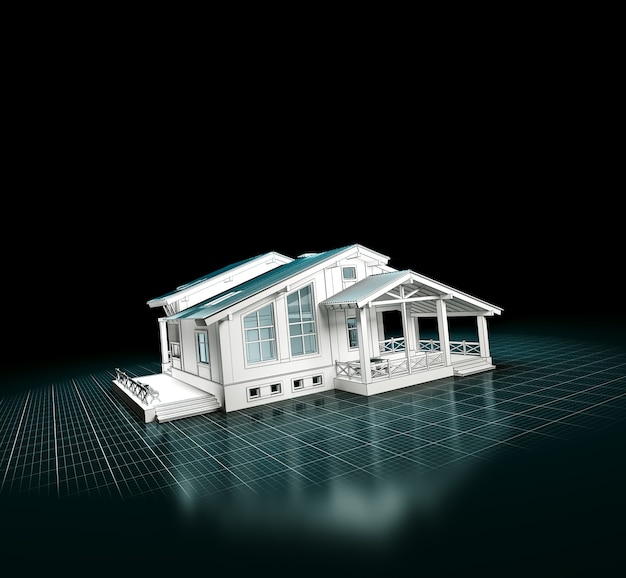 Rendu 3D d'un projet de maison