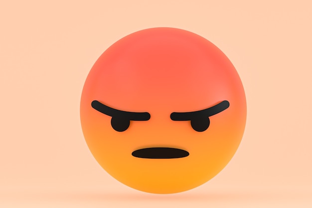 Rendu 3d de réactions Facebook emoji, symbole des médias sociaux